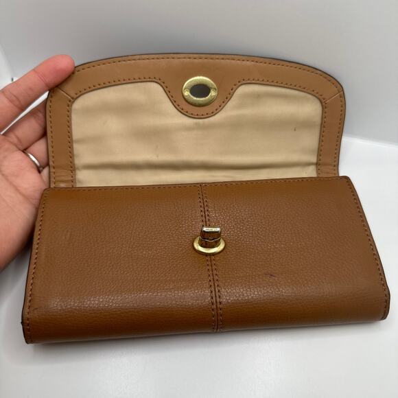 COACH Envelope Turnlock Tan Pebble Leather Wallet - Picture 5 of 12